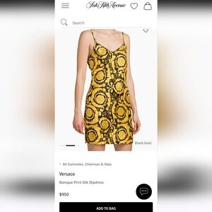 Versace silk slipdress size 4 (Run Big Can Fit Size M ) New with tag . AUTHENTIC